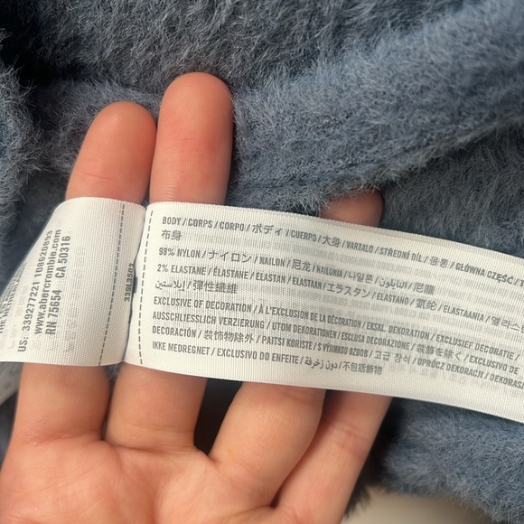 Hollister California Size Medium blue sweater fuzzy super soft button top shirt - Picture 8 of 13